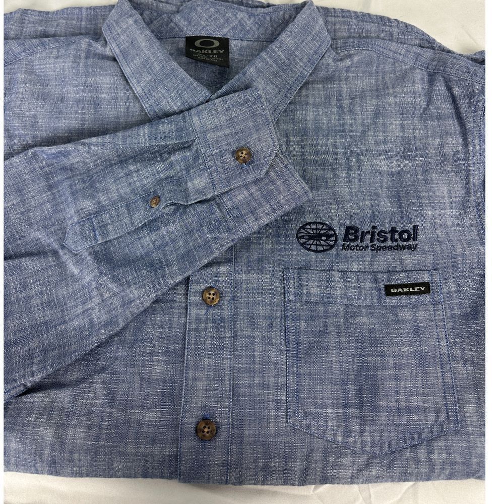Oakley~Bristol Motor Speedway Nascar~Men's‎ LS Button down shirt ~ Size XL-Rare